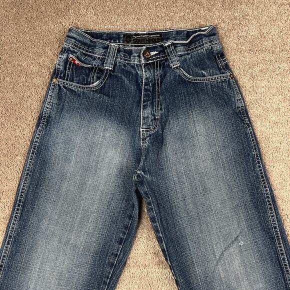 Dark Wash SouthPole Wide Leg Denim Jeans Size 10 South Pole Child 3180 - Picture 2 of 9